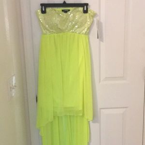 Cute bright yellow prom dress with tags still on